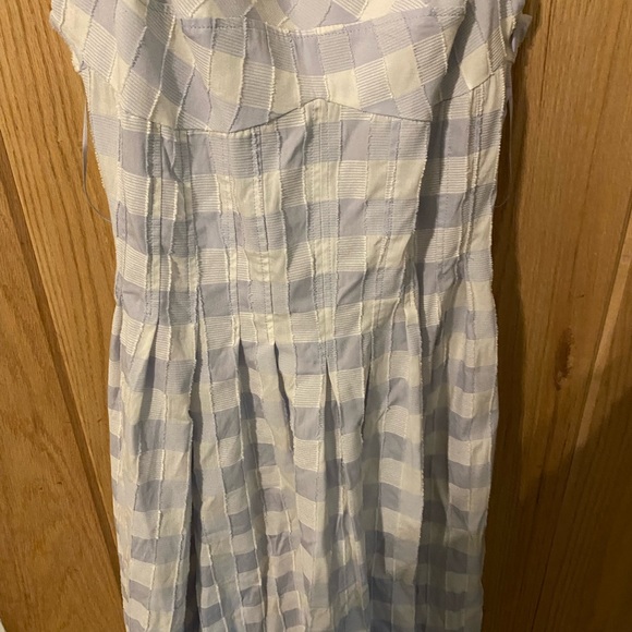 SIMKHAI Kittiya Gingham Midi-Dress Light Blue And White Size 4. - Picture 6 of 15